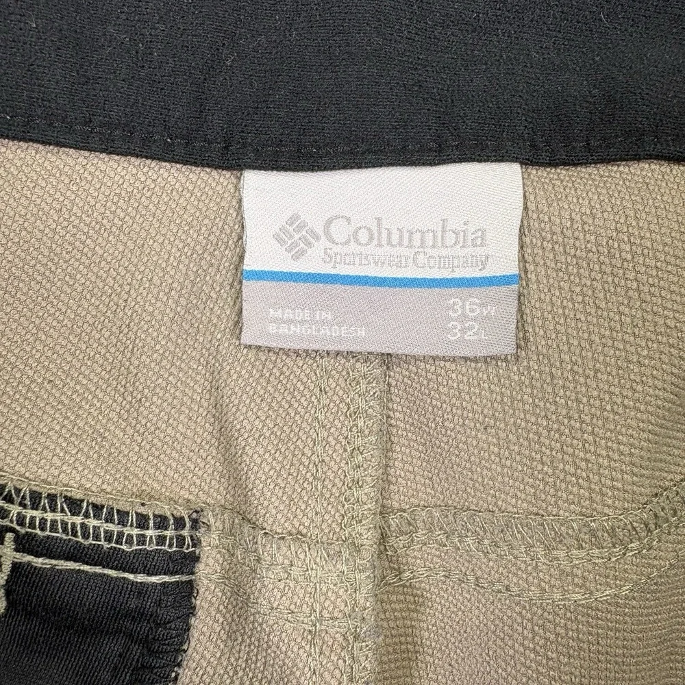 Columbia Wildsee Pants Mens 36x32 Tan Stretch Hiking Outdoor Trail